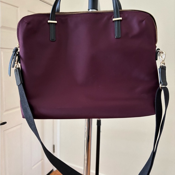 Kate Spade Plum Laptop Bag with Black Handles - Picture 4 of 6